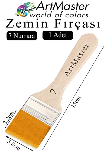Artmaster Floor Brush 7 Number 1 Piece Paint Brush Synthetic Silk Tip Bristle...