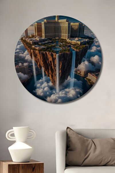 Teona Ahşap Ξύλινο διακοσμητικό τραπέζι ψηφιακής τέχνης με στρογγυλό σχέδιο ι...