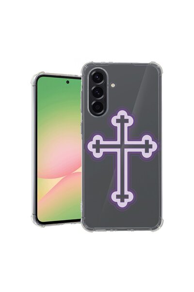 bestcase Θήκη για Samsung Galaxy A36, Αντικραδασμική 1.5MM, Μωβ Σταυρός, Προσ...