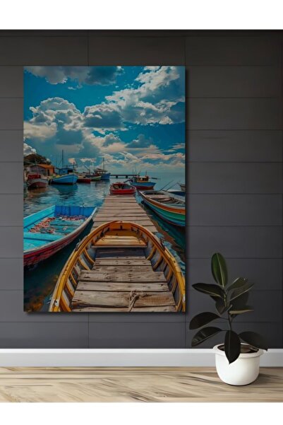 Teona Ahşap Πολύχρωμη Ξύλινη Διακοσμητική Ζωγραφική με Εφέ Λαδομπογιάς για Σπ...