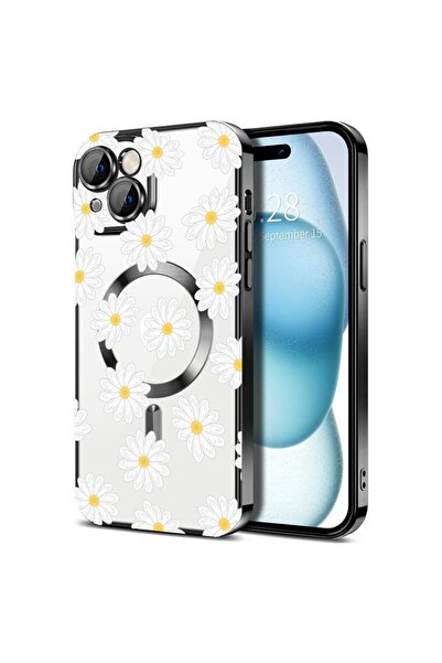 bestcase Πολυτελής Θήκη MagSafe, Συμβατή με Apple iPhone 14 Plus, Λευκά Μαργα...