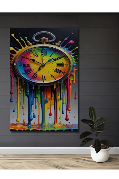 Teona Ahşap Πολύχρωμο Ξύλινο Διακοσμητικό Ρολόι Επιτραπέζιο για Σπίτι, Είσοδο...