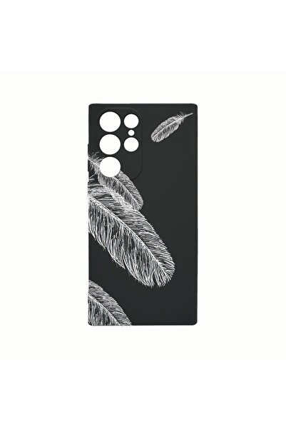 bestcase Θήκη Σιλικόνης, Συμβατή με Samsung Galaxy S22 Ultra, Feathers BW, Αν...