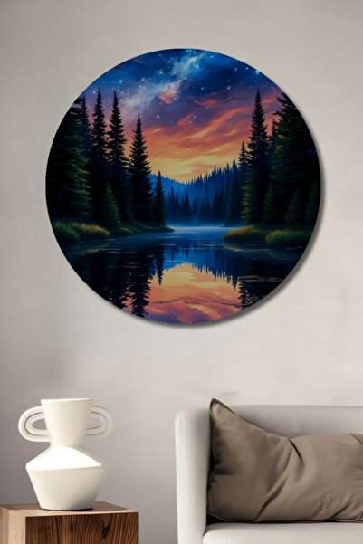 Teona Ahşap Στρογγυλό, πανέμορφο, αστραφτερό ξύλινο διακοσμητικό τραπέζι με ε...