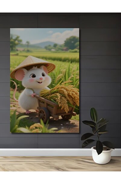 Teona Ahşap Χαριτωμένο ξύλινο διακοσμητικό τραπέζι με θέμα το ποντίκι και την...