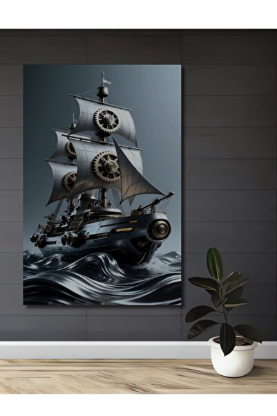 Teona Ahşap Διακοσμητικός πίνακας από ξύλο με μεταλλική όψη, μοντέρνας τέχνης...