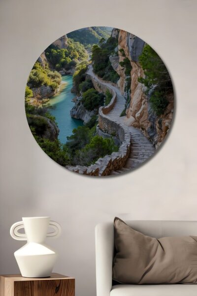 Teona Ahşap Στρογγυλός Καταρράκτης με Θέα, Πέτρινες Σκάλες, Ξύλινο Διακοσμητι...