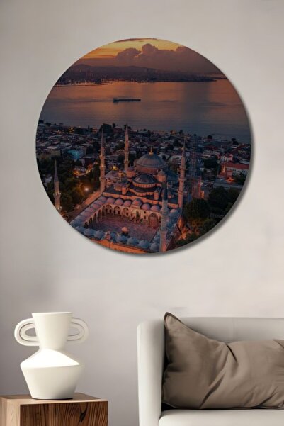Teona Ahşap Στρογγυλό Ξύλινο Διακοσμητικό Πίνακα με θέμα το Τζαμί Σουλταναχμέ...