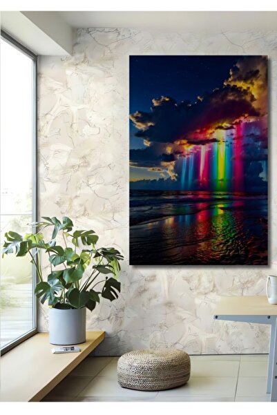 Teona Ahşap Ξύλινο Διακοσμητικό Τραπέζι Rainbow Rain για Σπίτι, Είσοδο, Χώρο ...