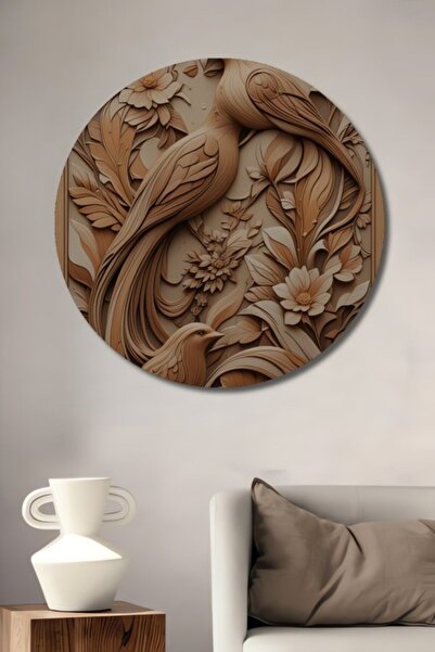 Teona Ahşap Στρογγυλό Ξύλινο Διακοσμητικό Ξύλινο Πίνακα Τέχνης με Ανάγλυφο Σχ...
