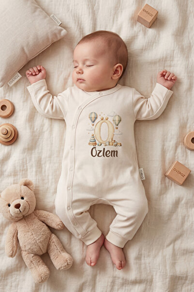 Overoz [ İSTEDİĞİNİZ İSMİ YAZIYORUZ ] İsimli Hastane Çıkışı Bebek Tulum İsme Özel Bebek Tulum İsimli Bebek Zıbın İsme Özel Bebek Hediyelik - O Harfi