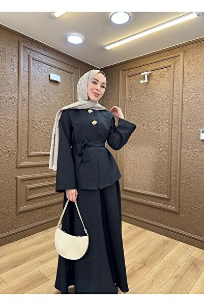 Livora Butik طقم مزدوج بحزام مصمم