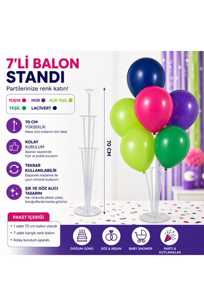 BALON DİYARI Balon Standı Balon Hediyeli Parti Seti