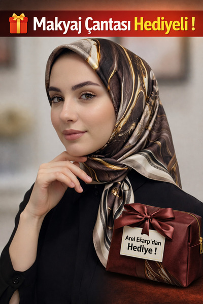 Picasso Silk-Look Beige Crystal Scarf - Planet Series – Twill Stylish Design ...