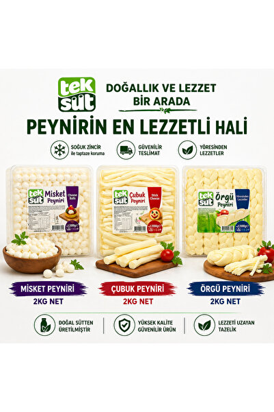 Teksüt 2kg Çubuk-Misket-Örgü Peyniri