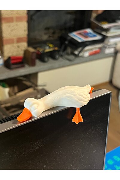 Monitör Üstü Yorgun Ördek Biblo - Eğlenceli PC Aksesuarı Masaüstü Dekoratif Figür