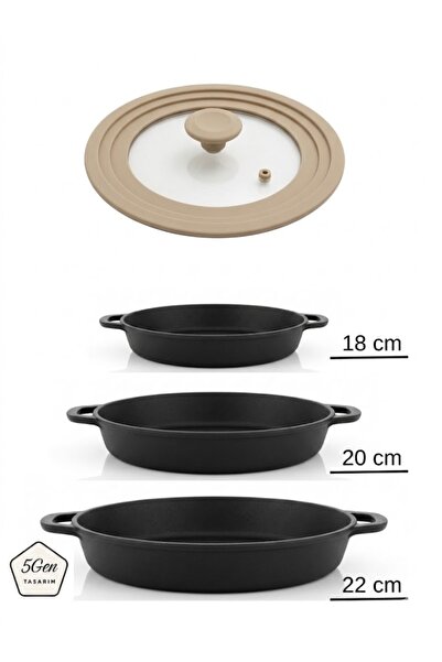 5Gen Tasarım Krem Silikon Universal Cam Kapak 18cm-20cm-22cm 3 Boya Uyumlu (K...