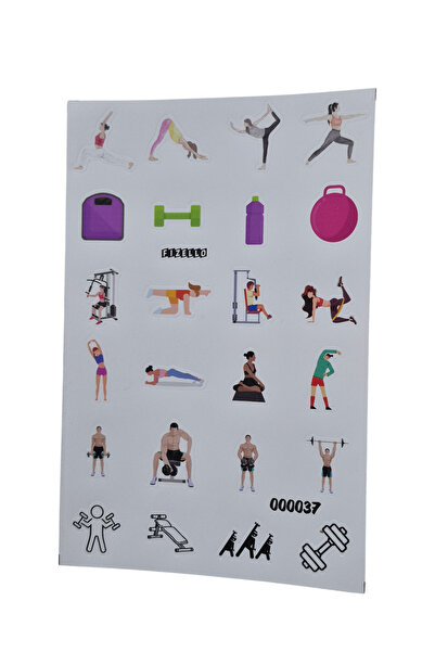 Fizello Σετ αυτοκόλλητων ετικετών για γυμναστική - 24 αυτοκόλλητα - Κομμένα μ...