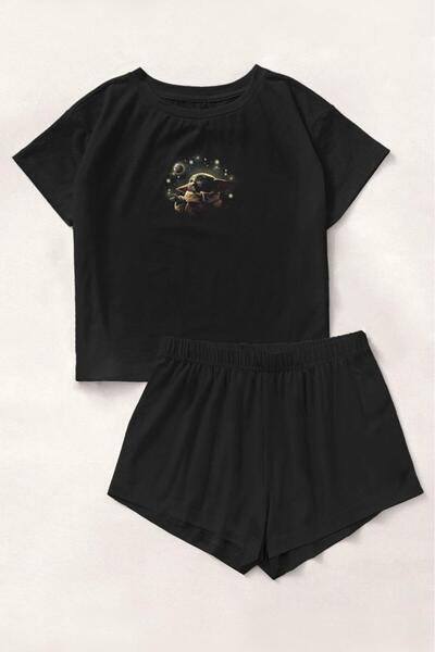 Silona Homewear Blacked Uzay Bamboo Shorts Set
