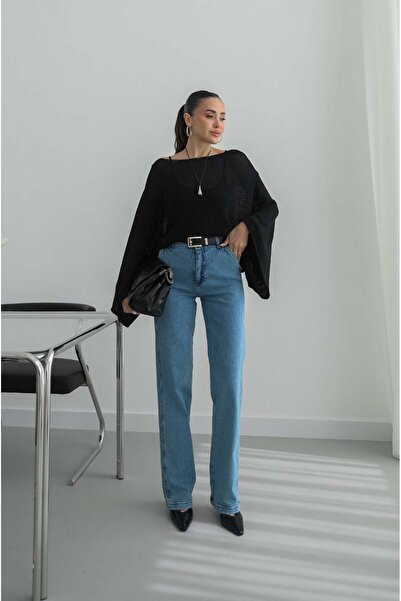 Havoş Μπλε τζιν ίσιας γραμμής με ζώνη