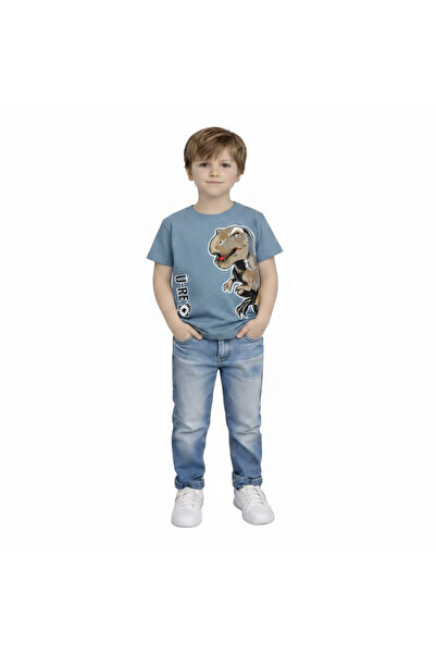Yale Kids تي شيرت للأولاد من عمر 3-8 سنوات مصنوع من القطن بنسبة 95%