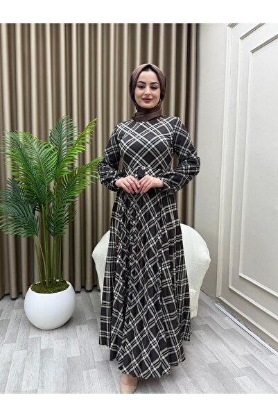 azeldembutik İrem Elbise Kahve