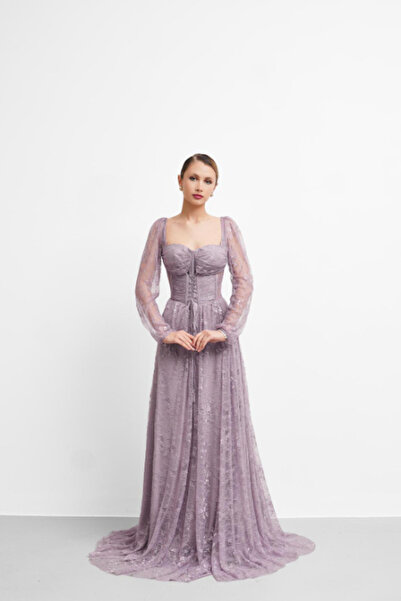 Gülcan Luxury Dantelli uzun abiye