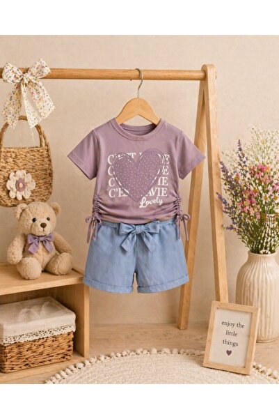 Superbaby MINAMINOKIDS σετ για κορίτσια με τζιν σορτς