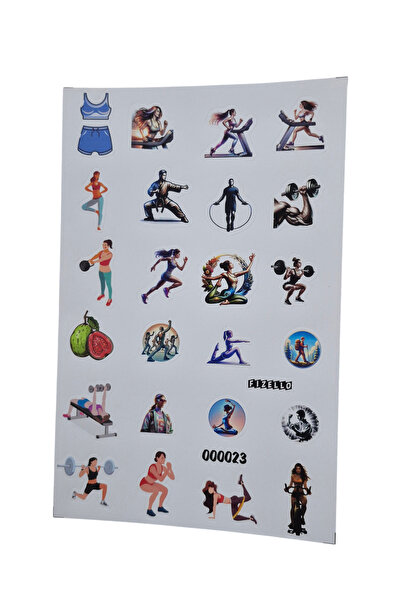 Fizello Σετ αυτοκόλλητων ετικετών για γυμναστική - 24 αυτοκόλλητα - Κομμένα μ...