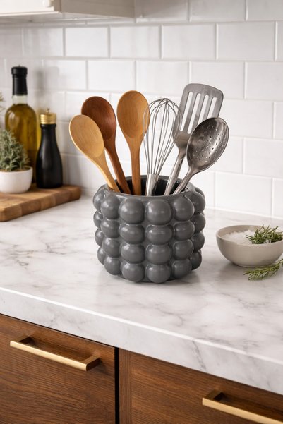 Zigzag Home Decorative Shiny Bubble Spoon Holder Bohemian Style Multi-Purpose Bubble Vase Spoon Holder Trinket