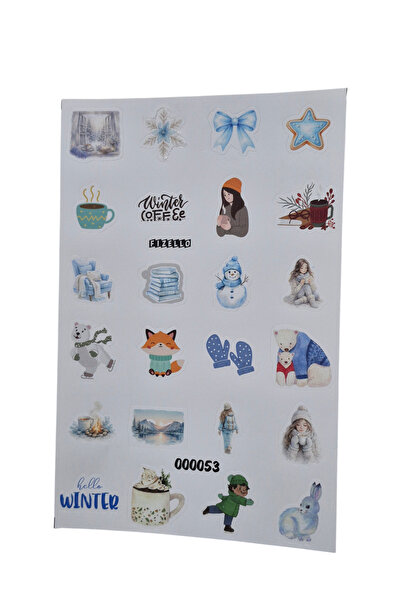 Fizello Σετ αυτοκόλλητων με χειμερινό θέμα - 24 αυτοκόλλητα - Κομμένα με μετα...