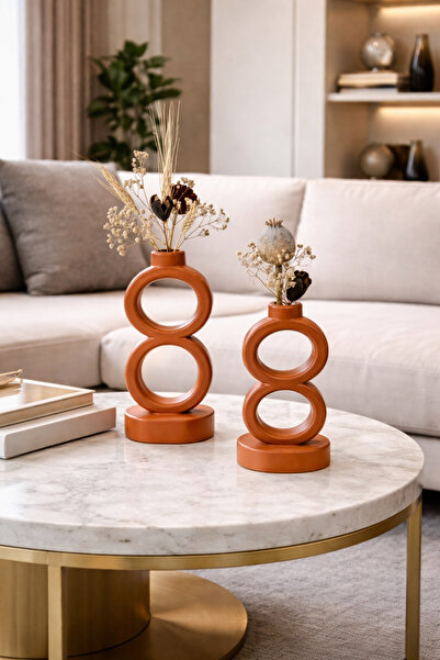 Zigzag Home Διακοσμητικό Σετ Βάζων 2 τεμαχίων σε Μοντέρνο Σχεδιασμό Μποέμ Στυ...