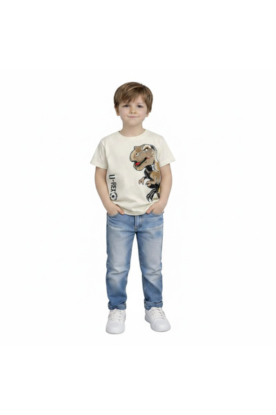 Yale Kids تي شيرت للأولاد من عمر 3-8 سنوات مصنوع من القطن بنسبة 95%
