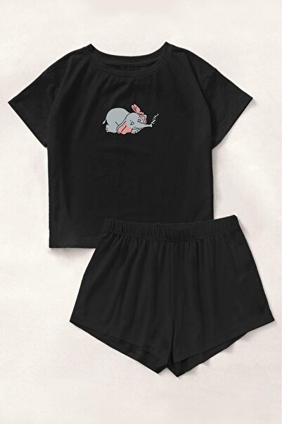 Silona Homewear Blacked Elephant Bambuu Shorts Set