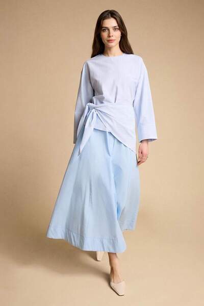 DeFacto Φούστα μάξι από ποπλίνα σε γραμμή Α H1920AX26SM