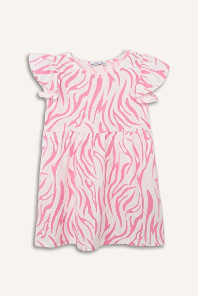 DeFacto Φόρεμα με μοτίβο και τιράντες για κοριτσάκι H2176A526SM