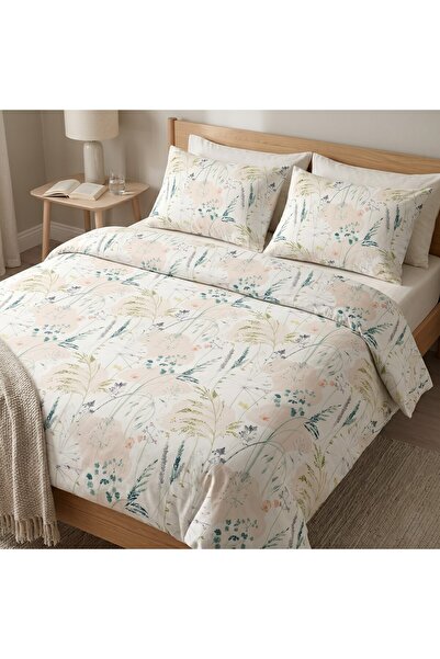 Maki Home Makiteks 100% βαμβακερό παστέλ με στάμπα λουλουδιών 200x220+2*(50x7...