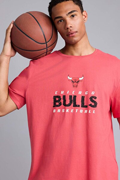 DeFacto Μπλουζάκι NBA Chicago Bulls με κοντό μανίκι και λαιμόκοψη ποδηλάτου E...