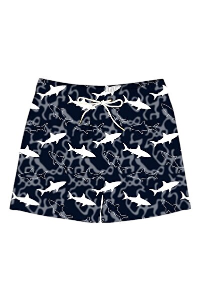 SLIPSTOP Ανδρικό μαύρο μεγάλο λευκό κοντό μαγιό So2661000002