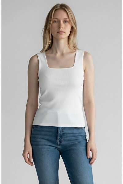 Geco Γυναικεία μπλούζα με τετράγωνο γιακά με φαρδιά τιράντες και καλοκαιρινό ...