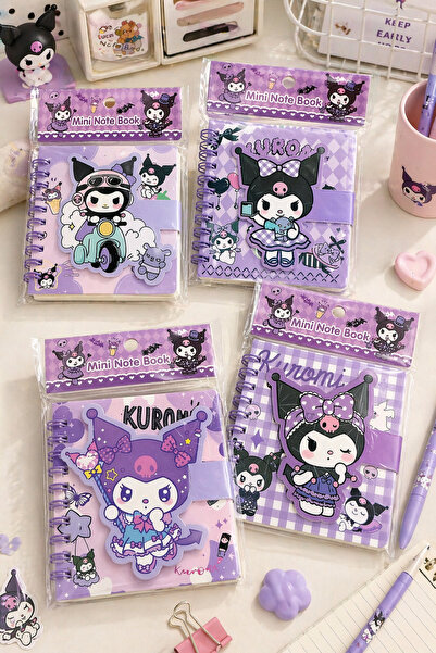 NaSaDAN Kuromi Mini Not Defteri Çizgili Spiralli Sevimli Not Defteri Tekli Kı...