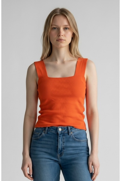 Geco Γυναικεία μπλούζα με τετράγωνο γιακά με φαρδιά τιράντες και καλοκαιρινό ...