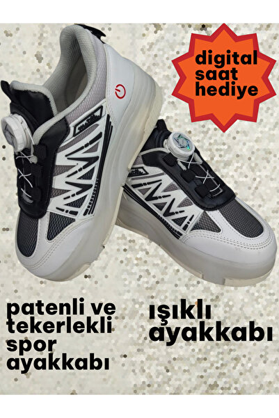 LIGHTINGHM Işıklı Tekerlekli Çocuk Spor Ayakkabı Patenli LED Işıklı Kız Çocuk...