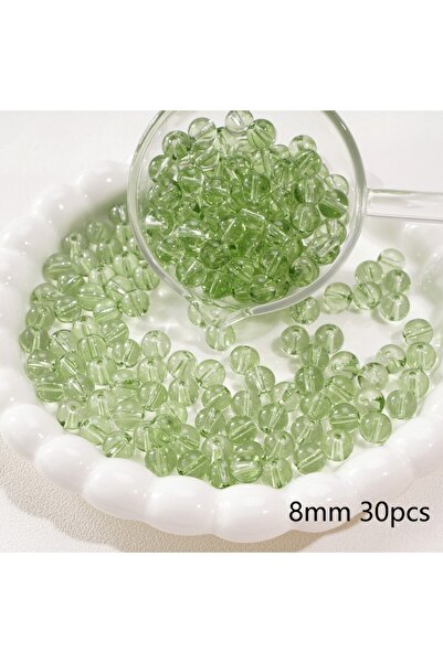 Choice13 Dark Green 20-50Pcs 8/10mm Colorful Transparent Glass Round Beads Lo...