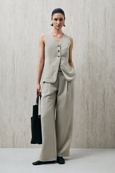 Lufian Στέλλα Γυναικεία Μπλούζα Γιλέκο Μπεζ