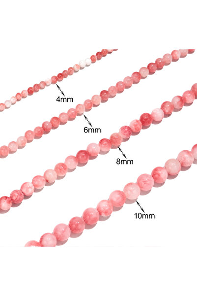 Choice3 6mm pink Natural Stone Pink Jade Beads 4/6/8/10mm Loose Spacer Gem Be...