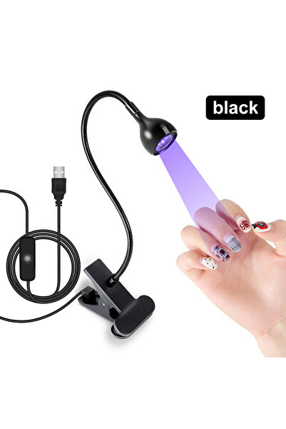 choice2 black Nail LED UV Lamp for Drying Gel Nails Polish Clip-On Flexible D...