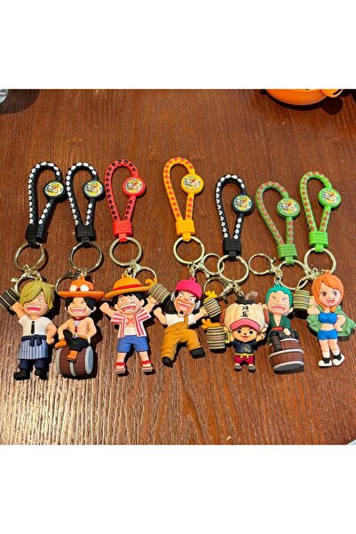 Choice8 Bandai 7pcs 7Pcs One Piece Straw Hat Crew Barrel Figure Keychain Set ...