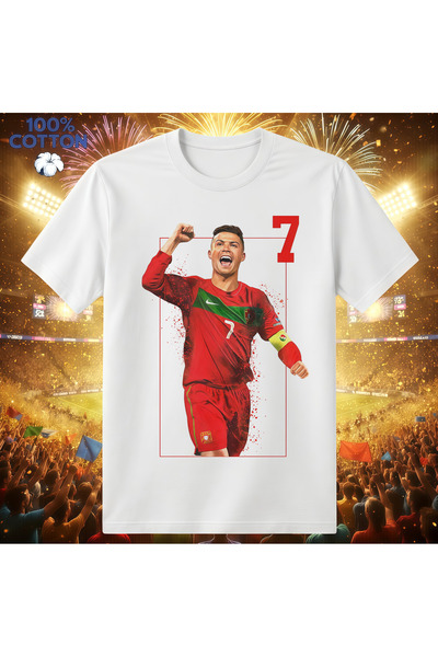 NO BRAND CR7 Portugal Number 7 Cristiano Ronaldo Celebration Graphic T-Shirt,...
