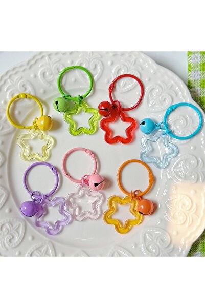 choice2 20pcs random color 5/10pcs Metal Keyrings With Open Ring Buckle Star ...
